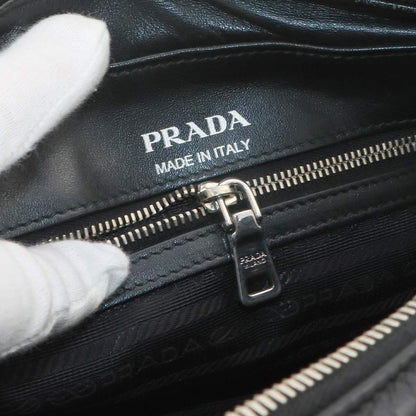 Prada Diagram Chain Shoulder Bag Leather Nero Black Silver — view 7