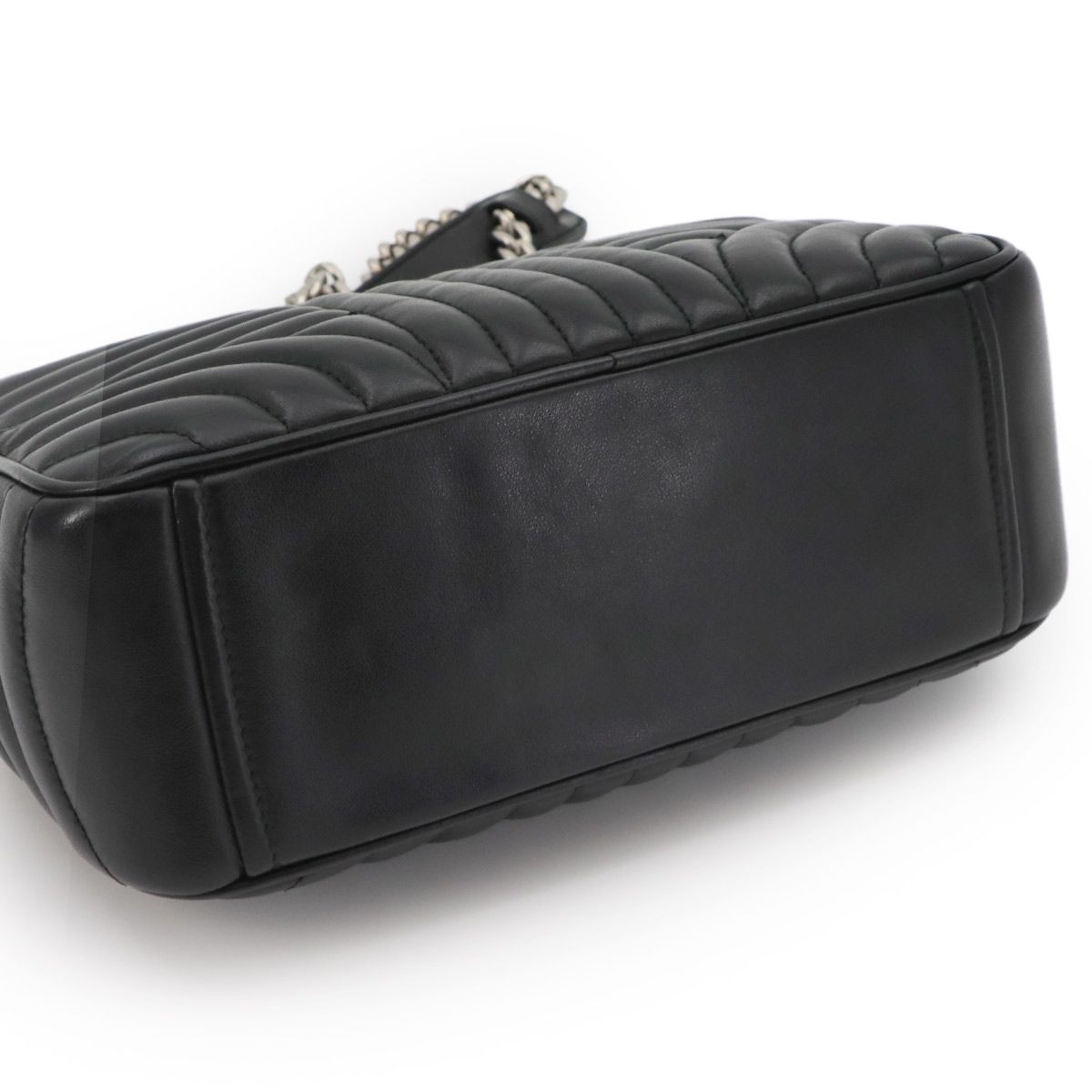 Prada Diagram Chain Shoulder Bag Leather Nero Black Silver — view 4