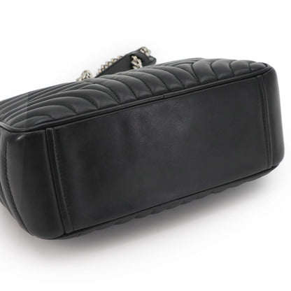 Prada Diagram Chain Shoulder Bag Leather Nero Black Silver — view 4