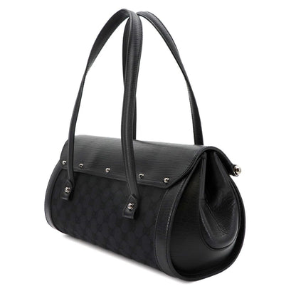 Gucci Banboo Hand Bag GG Canvas Leather Black Silver — view 3
