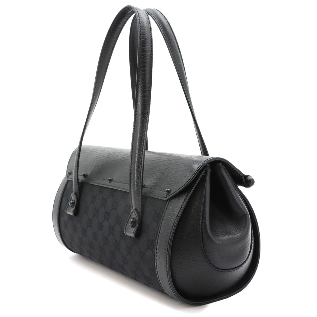 Gucci Banboo Hand Bag GG Canvas Leather Black — view 4