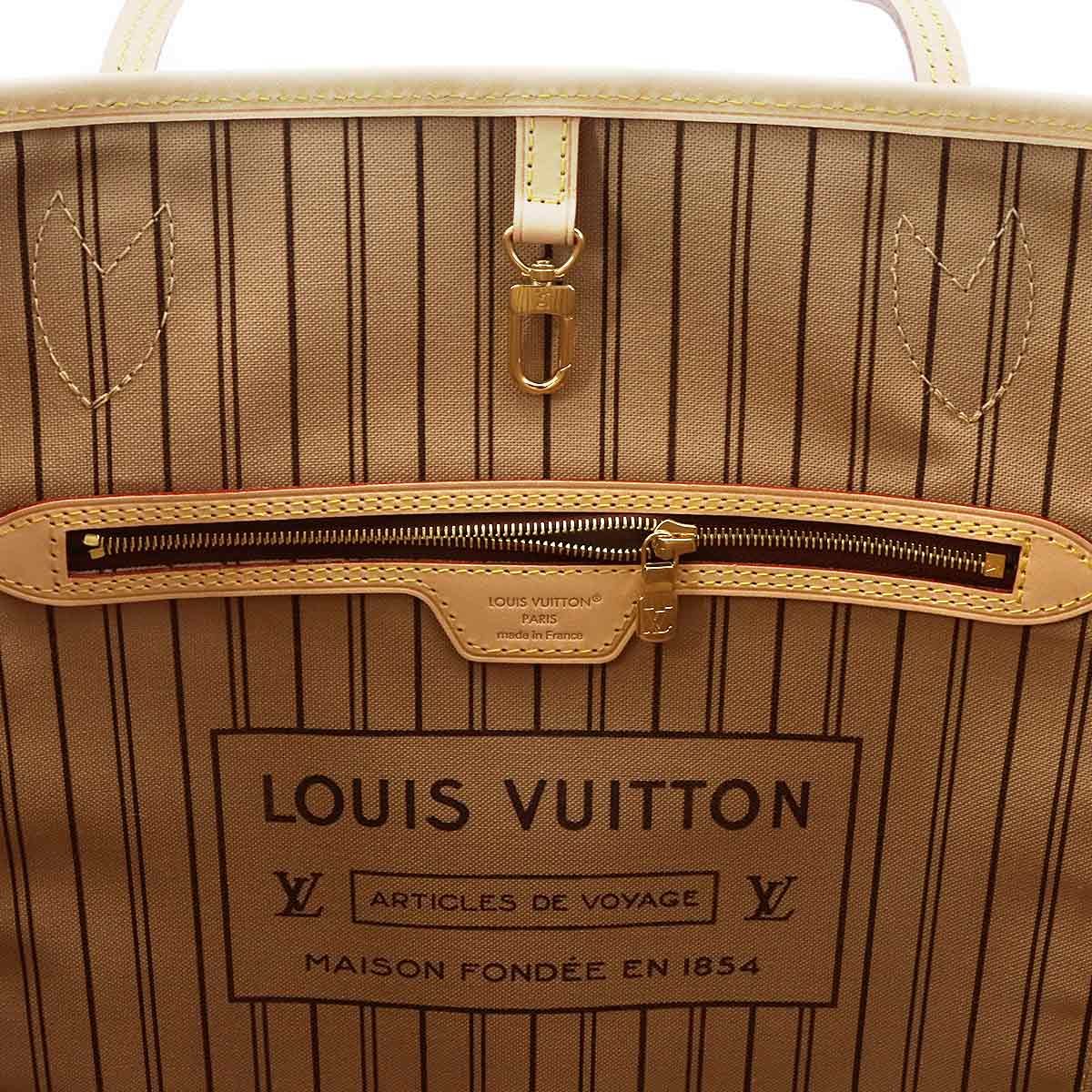 Louis Vuitton Monogram Neverfull MM Tote Brown Rose Beige — view 8