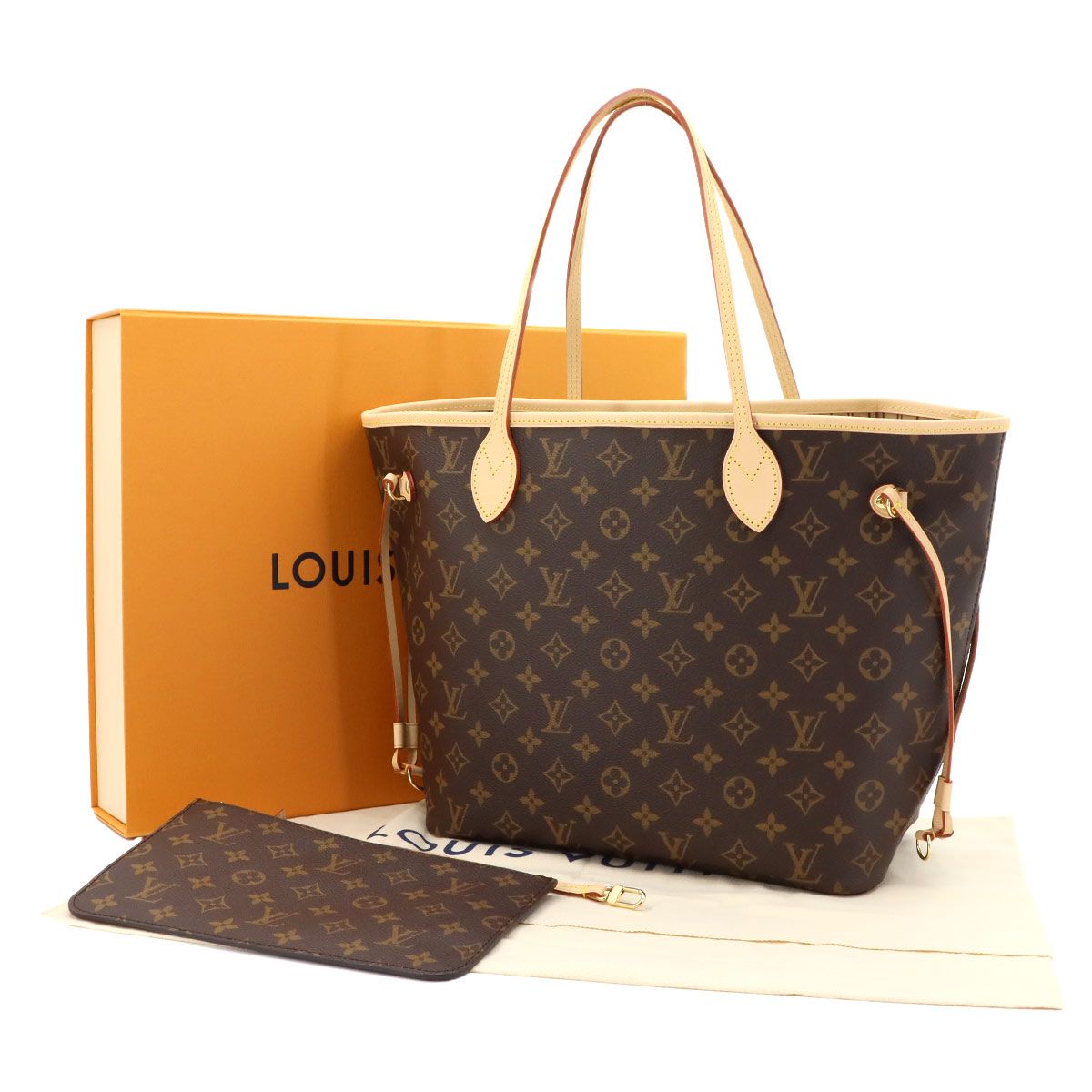 Louis Vuitton Monogram Neverfull MM Tote Brown Rose Beige — view 2