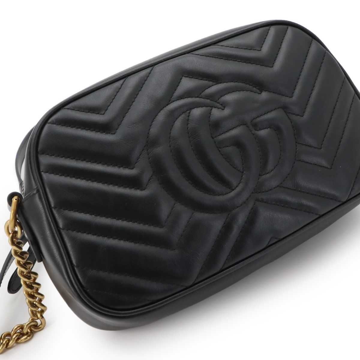 Gucci GG Marmont Chain Shoulder Bag Leather Black — view 9