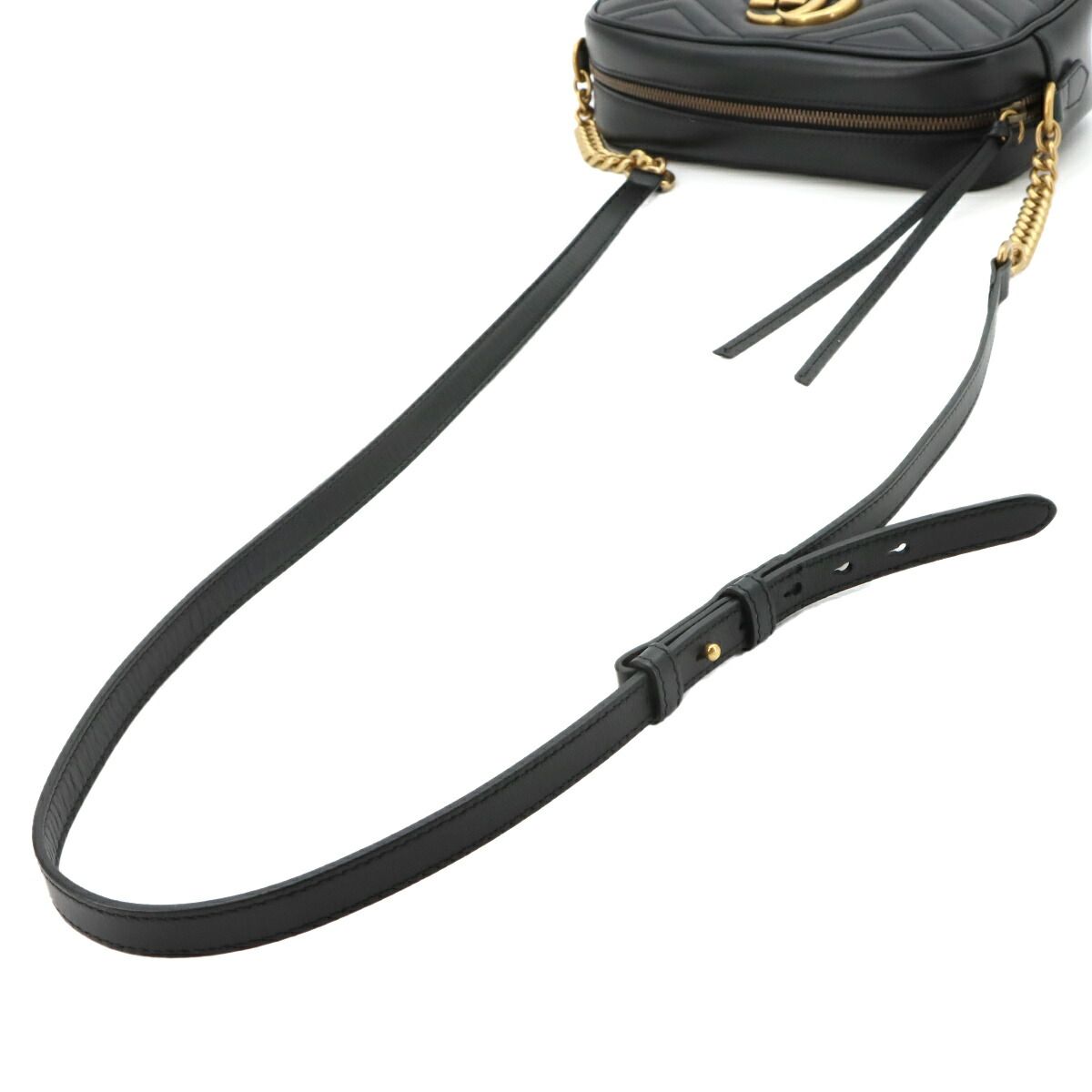Gucci GG Marmont Chain Shoulder Bag Leather Black — view 6