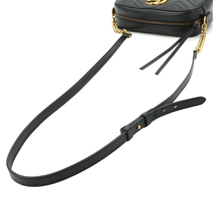 Gucci GG Marmont Chain Shoulder Bag Leather Black — view 6