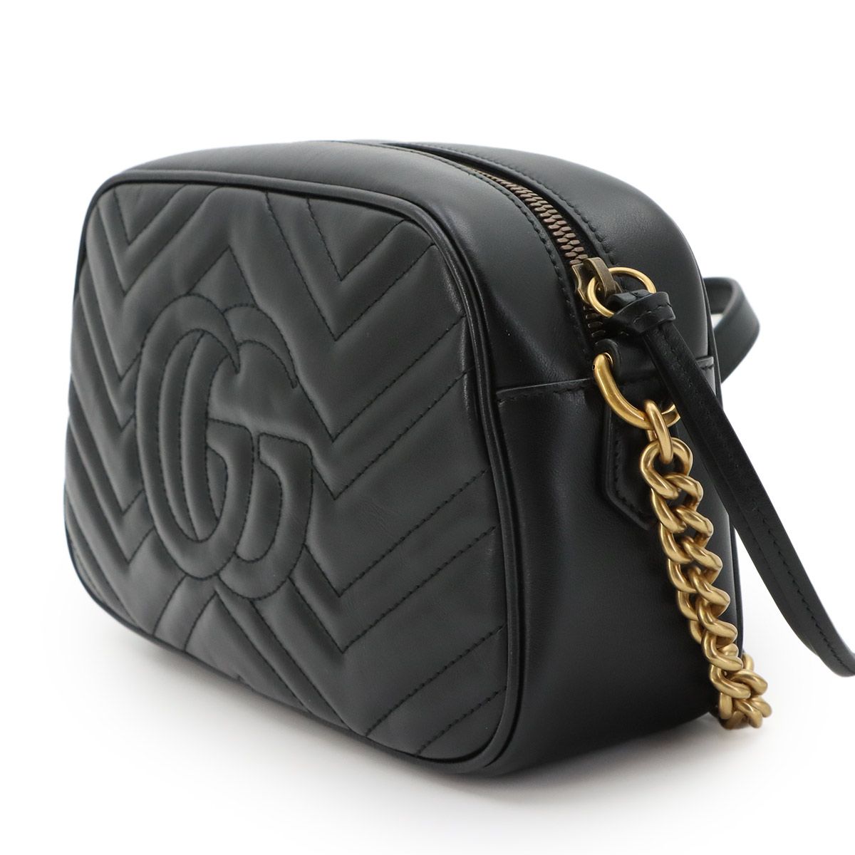 Gucci GG Marmont Chain Shoulder Bag Leather Black — view 4