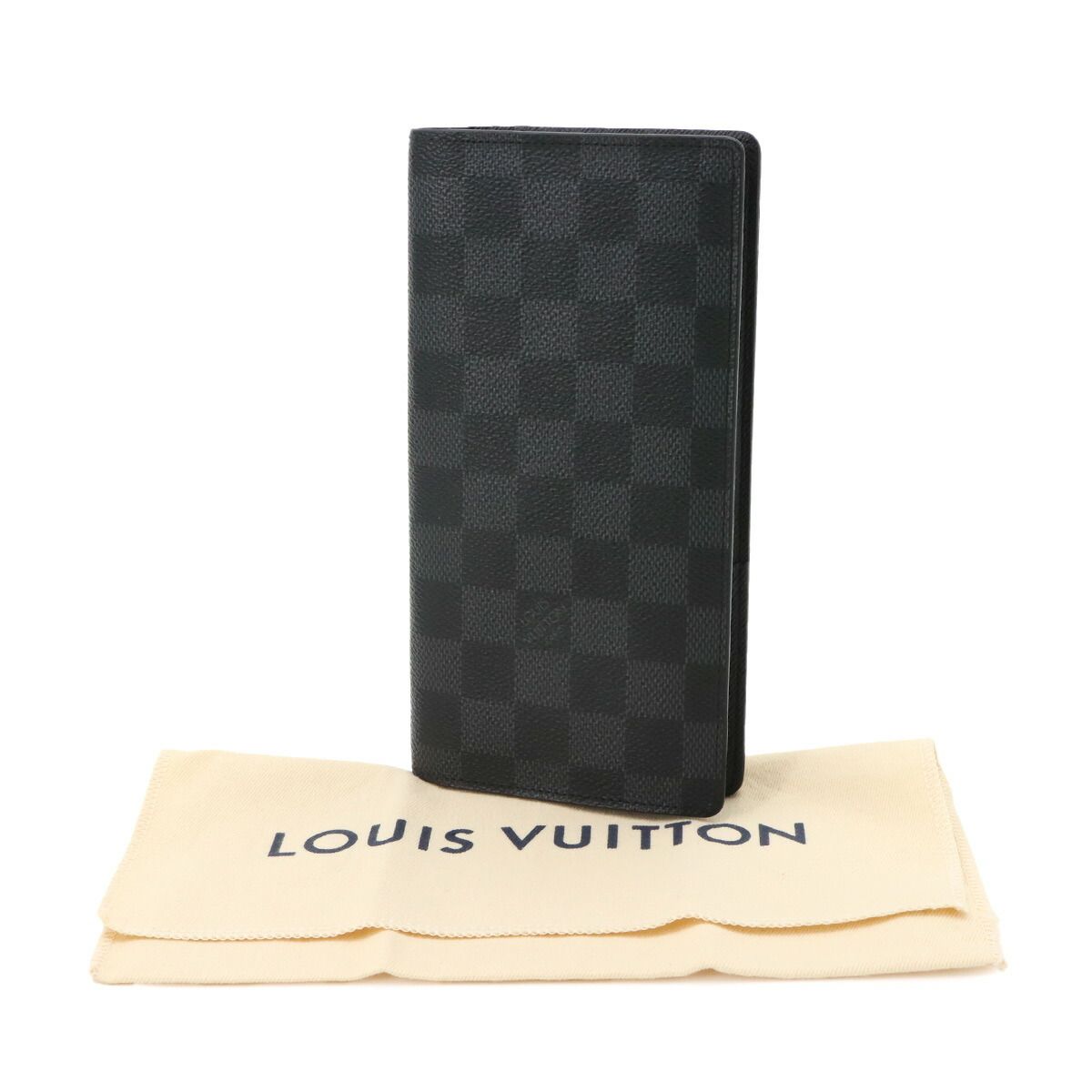 Louis Vuitton Damier Graphite Portefeuille Brazza Wallet Black Gray — view 2