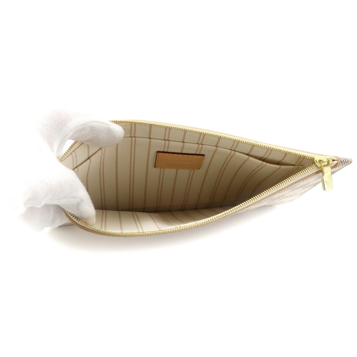 Louis Vuitton Damier Azur Pouch Beige Gold — view 5