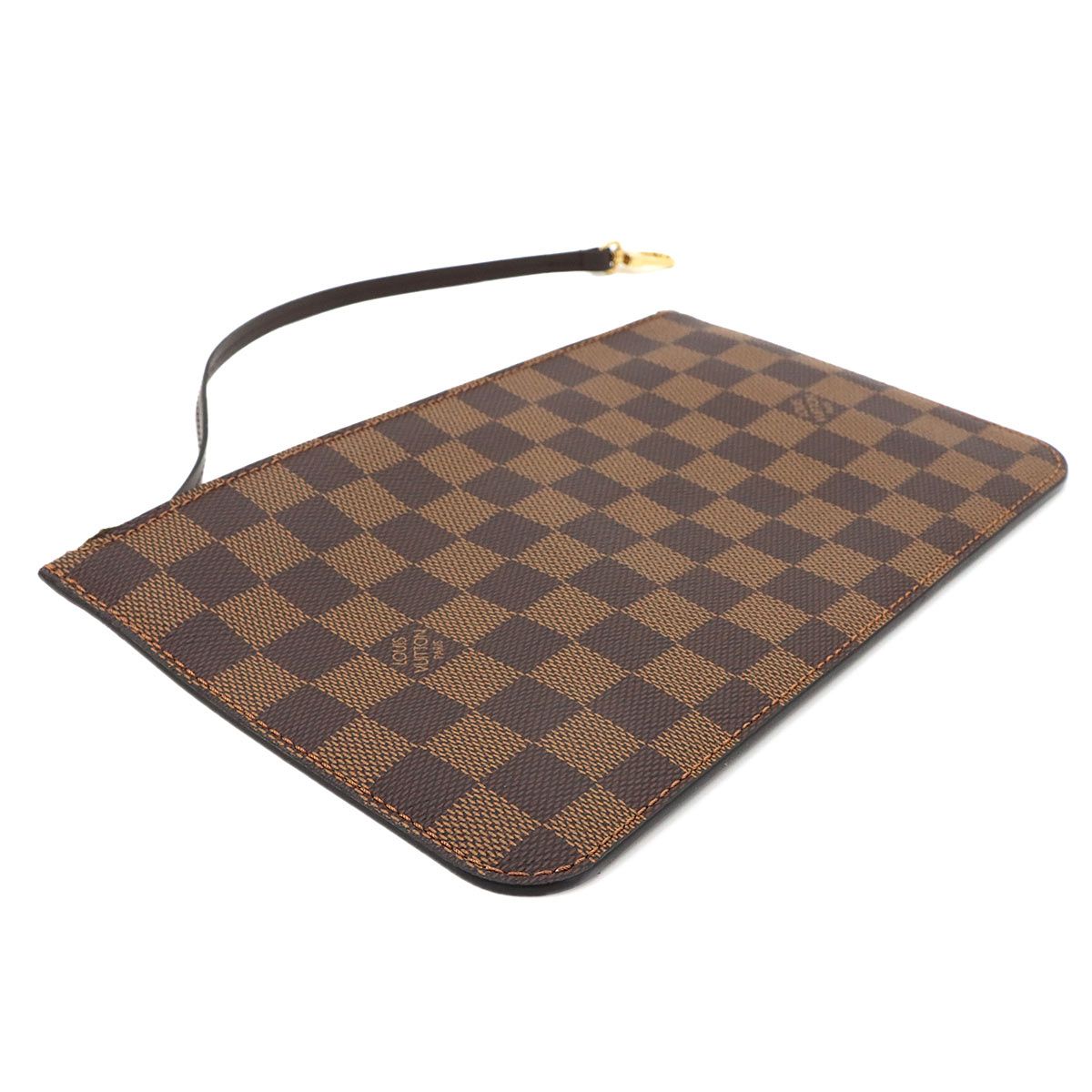 Louis Vuitton Damier Neverfull Pouch Ebene Gold — view 3