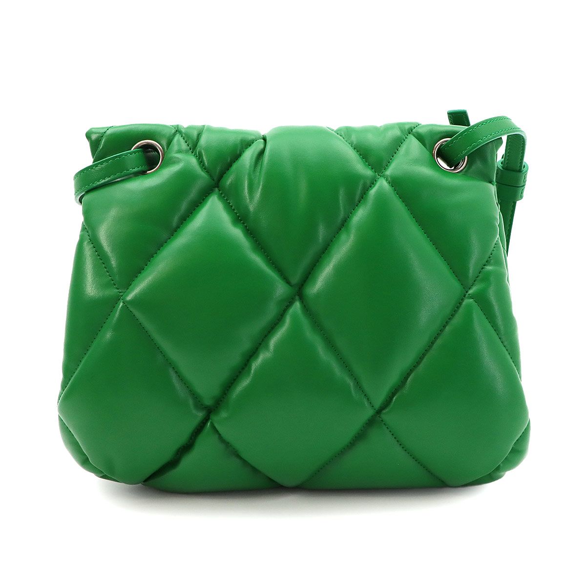 Balenciaga Touch Puffy Shoulder Bag Leather Green — view 3