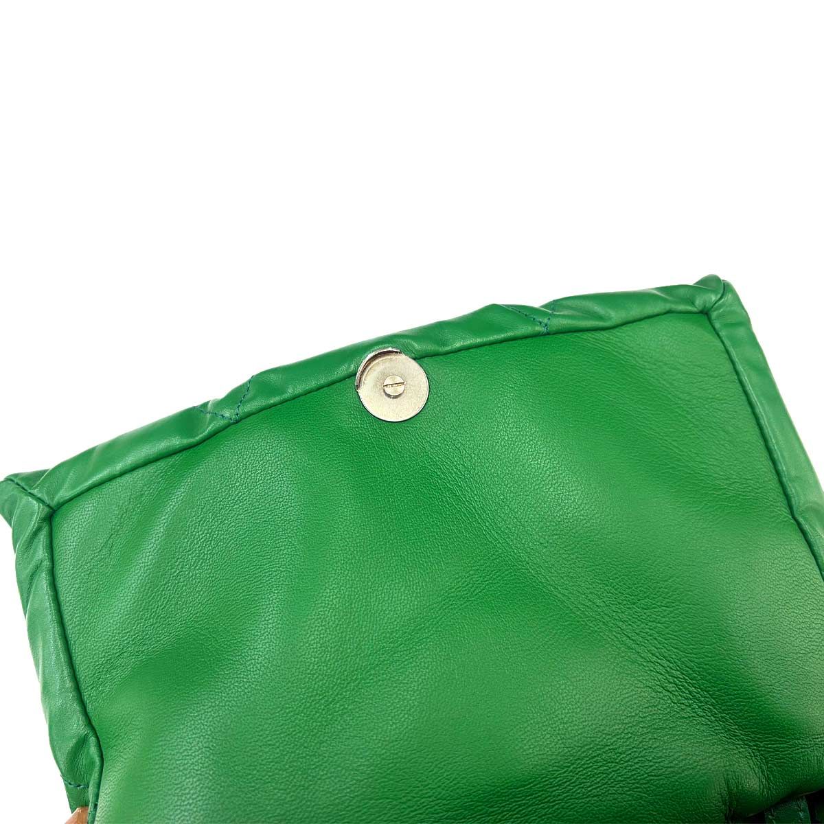 Balenciaga Touch Puffy Shoulder Bag Leather Green — view 9