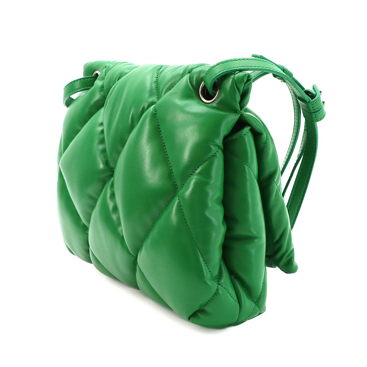 Balenciaga Touch Puffy Shoulder Bag Leather Green — view 4