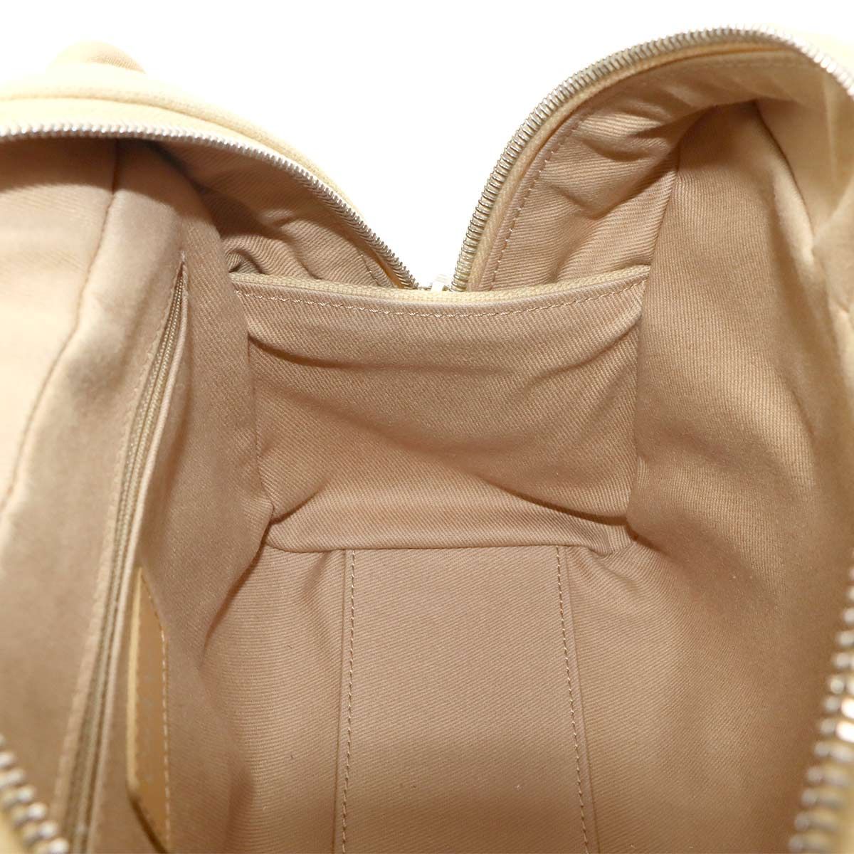 Chanel Deauville Bowling 2-Way Hand Chain Shoulder Bag Canvas Leather Beige — view 8