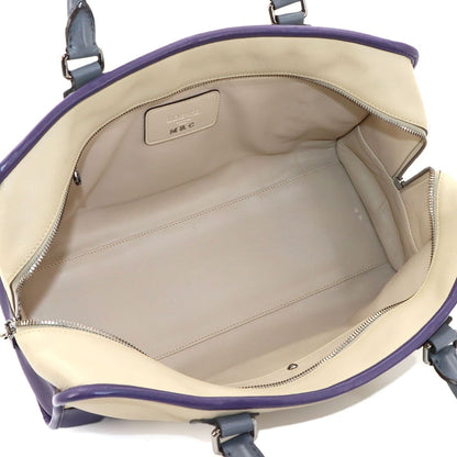 Loewe Amazona 36 Hand Bag Leather Beige Purple Gray Silver — view 7