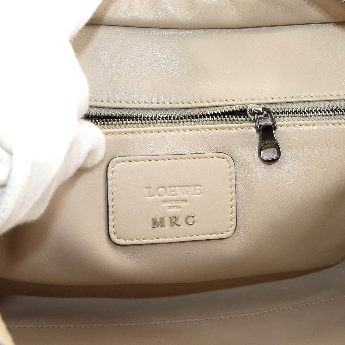Loewe Amazona 36 Hand Bag Leather Beige Purple Gray Silver — view 8