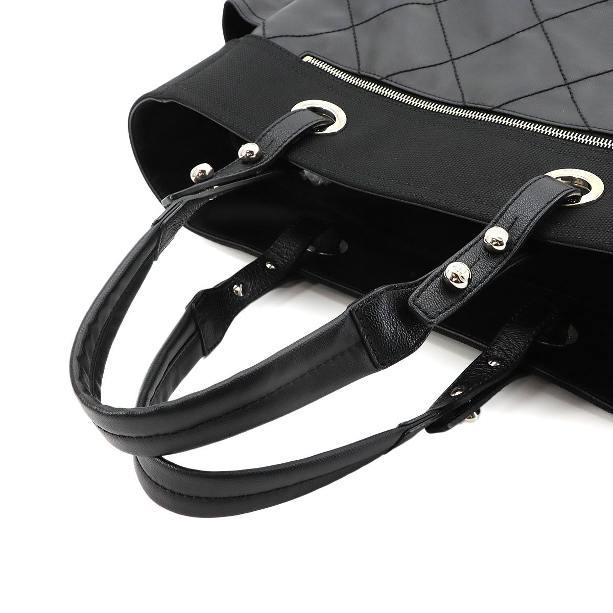 Chanel Paris Biarritz GM Tote Nylon Leather Black — view 5