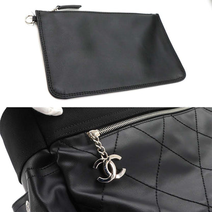Chanel Paris Biarritz GM Tote Nylon Leather Black — view 9