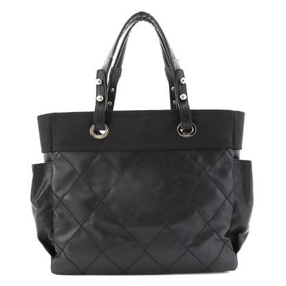 Chanel Paris Biarritz GM Tote Nylon Leather Black — view 2