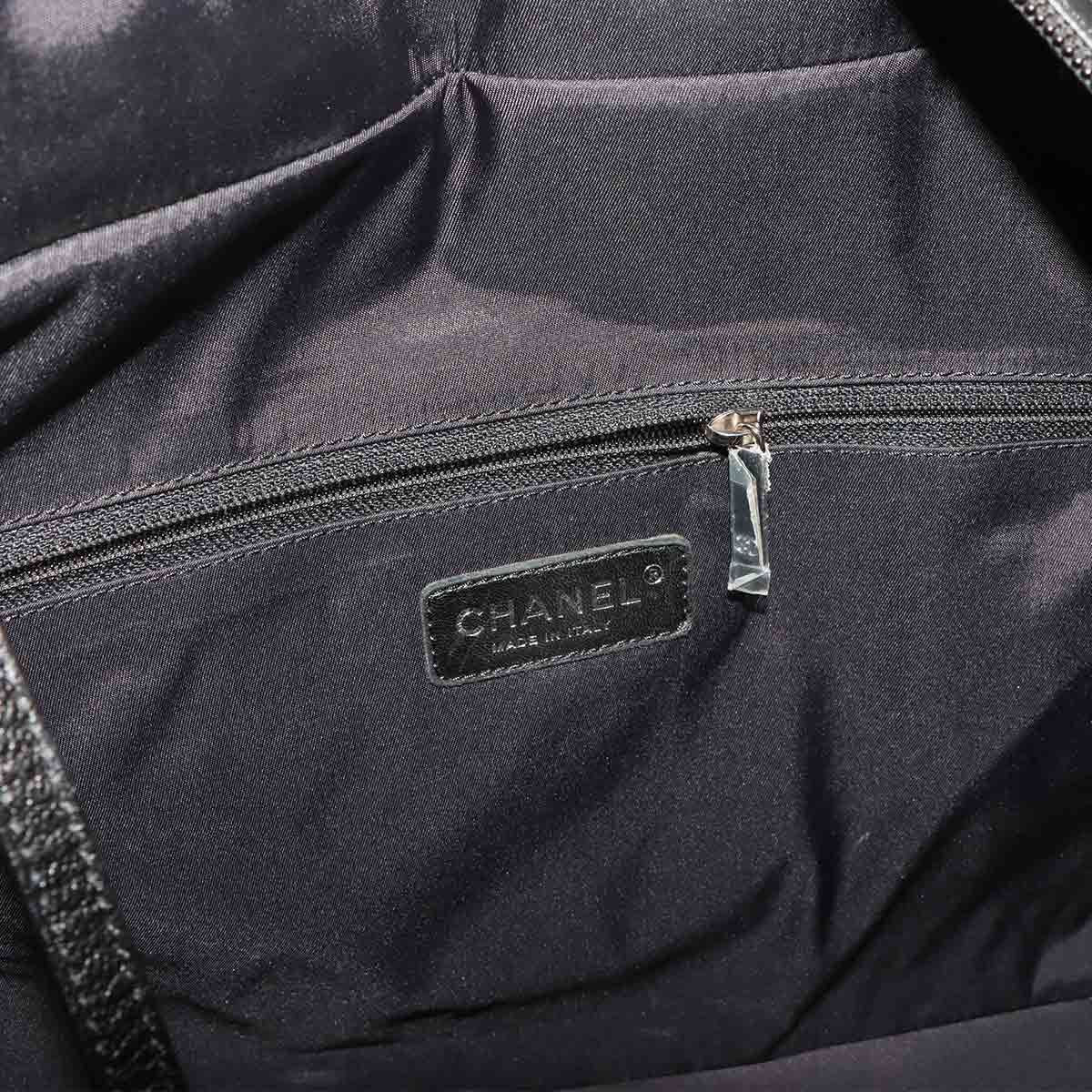 Chanel Paris Biarritz GM Tote Nylon Leather Black — view 7