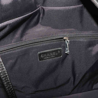 Chanel Paris Biarritz GM Tote Nylon Leather Black — view 7