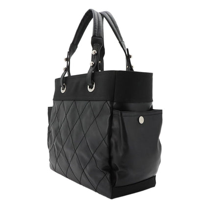 Chanel Paris Biarritz GM Tote Nylon Leather Black — view 3
