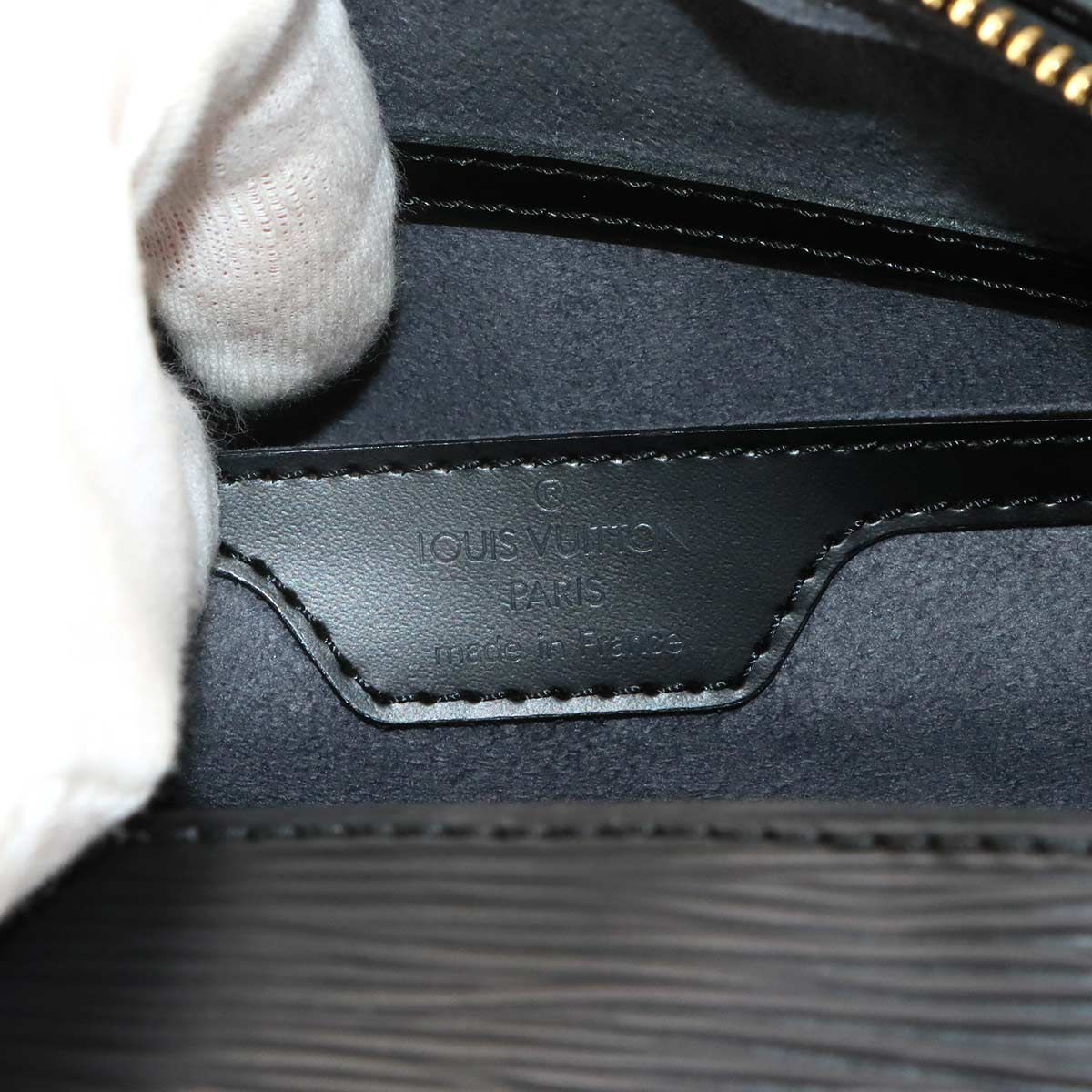 Louis Vuitton Epi Soufflot Hand Bag Leather Noir Gold — view 7