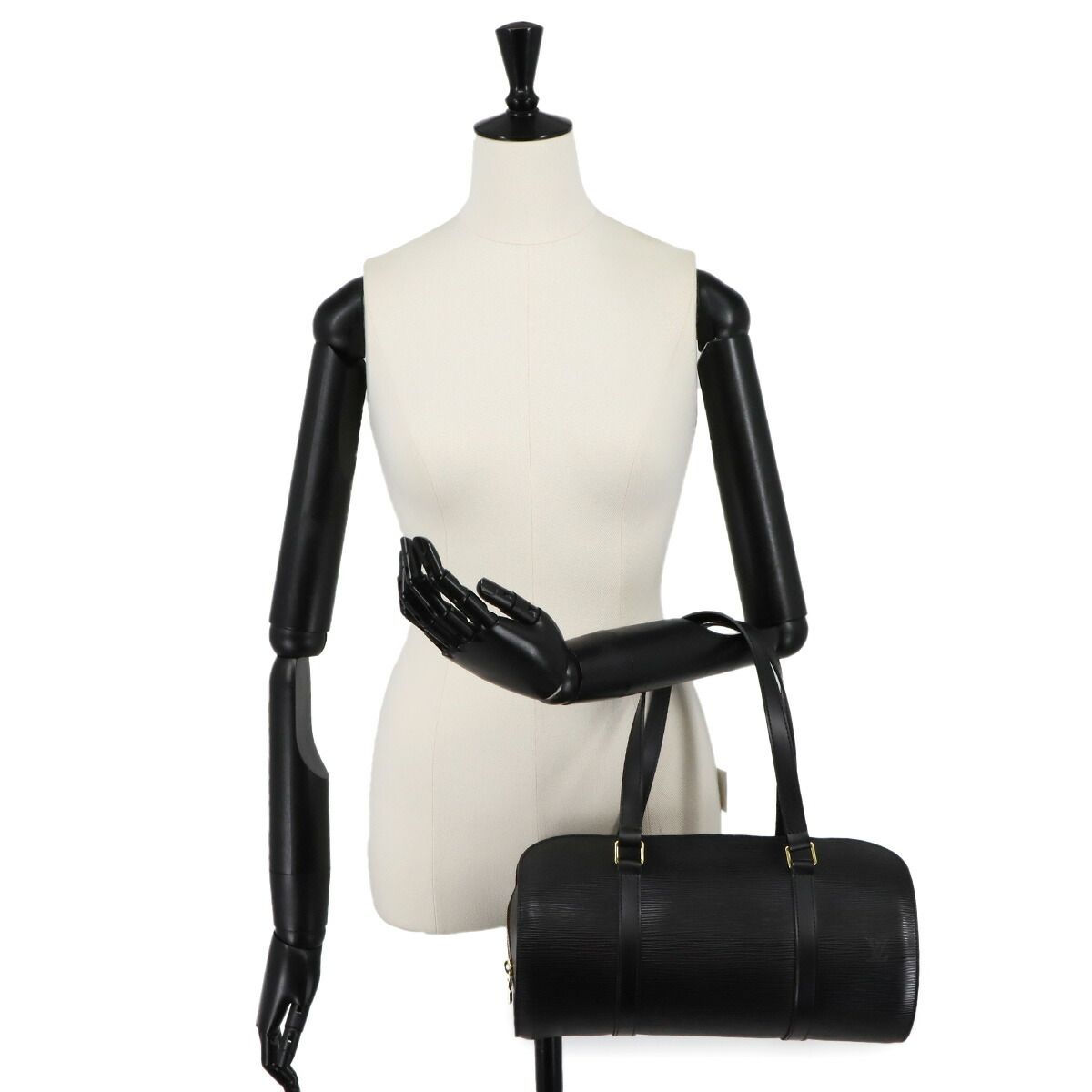 Louis Vuitton Epi Soufflot Hand Bag Leather Noir Gold — view 9