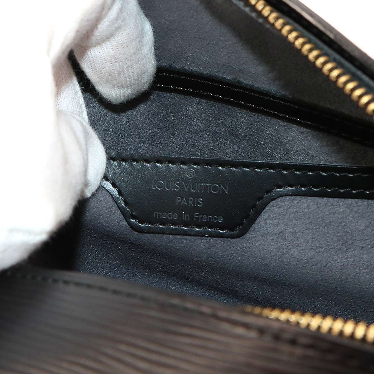 Louis Vuitton Epi Soufflot Hand Bag Leather Noir Gold — view 8