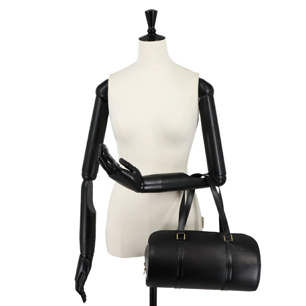 Louis Vuitton Epi Soufflot Hand Bag Leather Noir Gold — view 9
