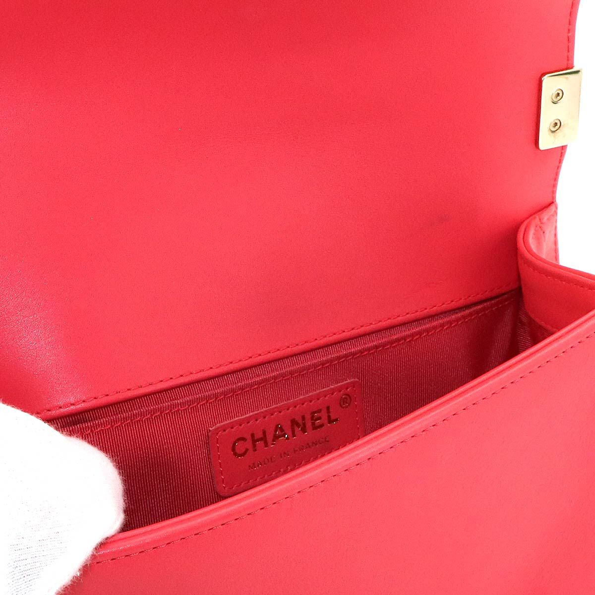 Chanel Small Chain Shoulder Bag Tweed Leather Pink White — view 8