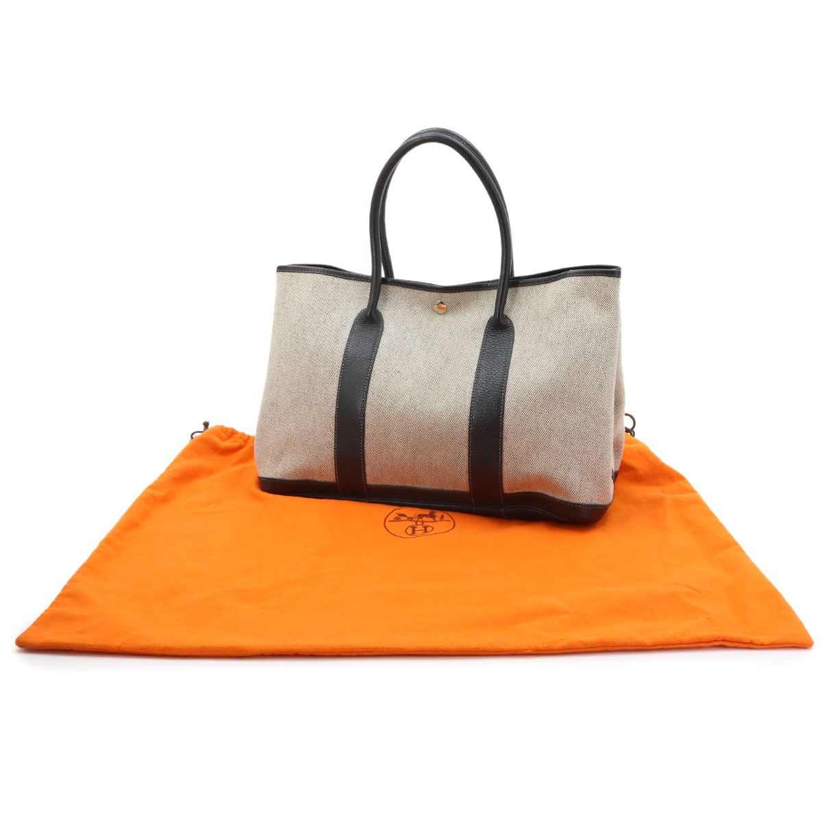 Hermes Garden Party 36 PM Tote Toile Ash Negonda Black Gray PM — view 2