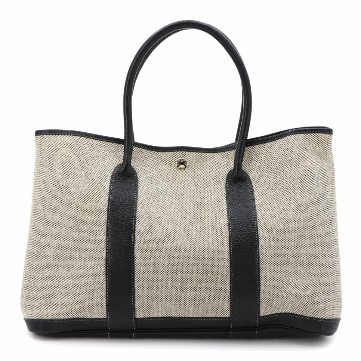 Hermes Garden Party 36 PM Tote Toile Ash Negonda Black Gray PM — view 3