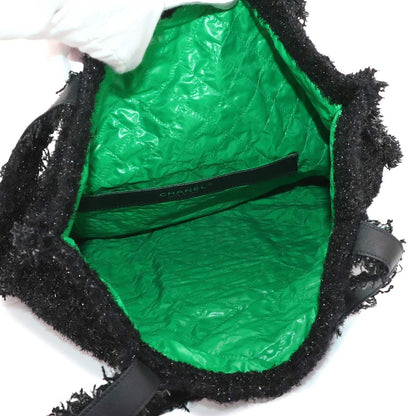 Chanel Robot Large Shopping Tote Tweed Rhinestone Black — view 6