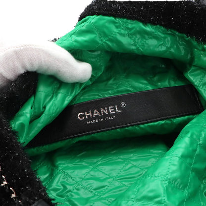 Chanel Robot Large Shopping Tote Tweed Rhinestone Black — view 7