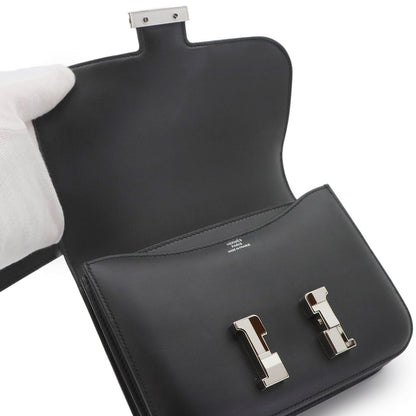 Hermes Constance Mini 18 Studio Shoulder Bag Monsieur Black Silver — view 5