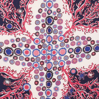 Louis Vuitton Monogram Coral Shawl Silk Navy Pink Scarf — view 6