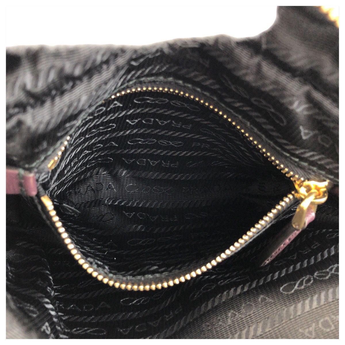 Prada Tessuto Wine Red Bordeaux Nylon Leather Pouch Makeup — view 7