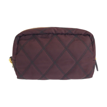 Prada Tessuto Wine Red Bordeaux Nylon Leather Pouch Makeup — view 2