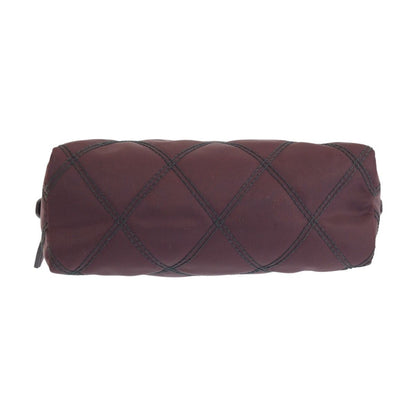 Prada Tessuto Wine Red Bordeaux Nylon Leather Pouch Makeup — view 9