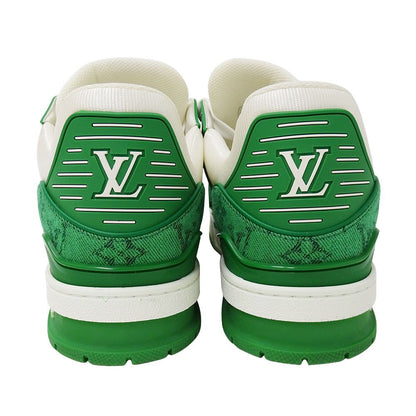 Louis Vuitton Sneakers Monogram Leather LV Trainer Line Green White — view 3
