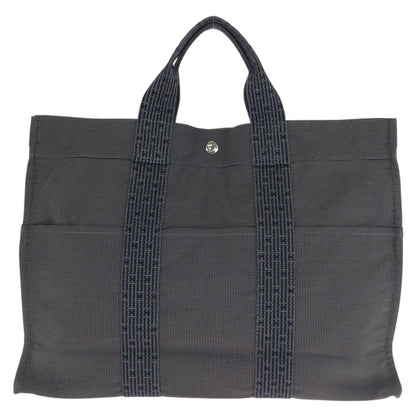 Hermes Her Line MM Gray Silver Polyamide Polyester Tote