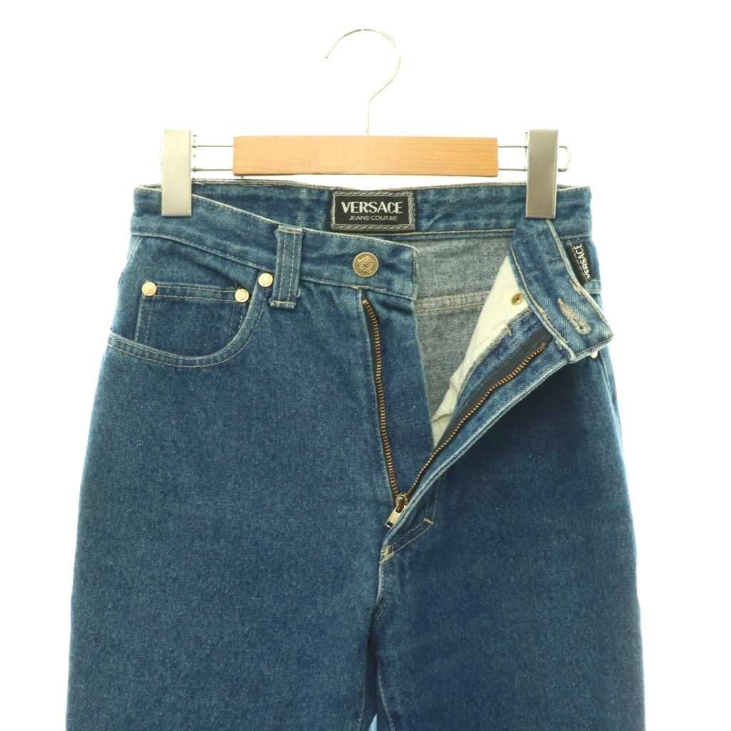 Versace Jeans Couture Denim Pants Tapered Medusa 26 Indigo CX — view 4