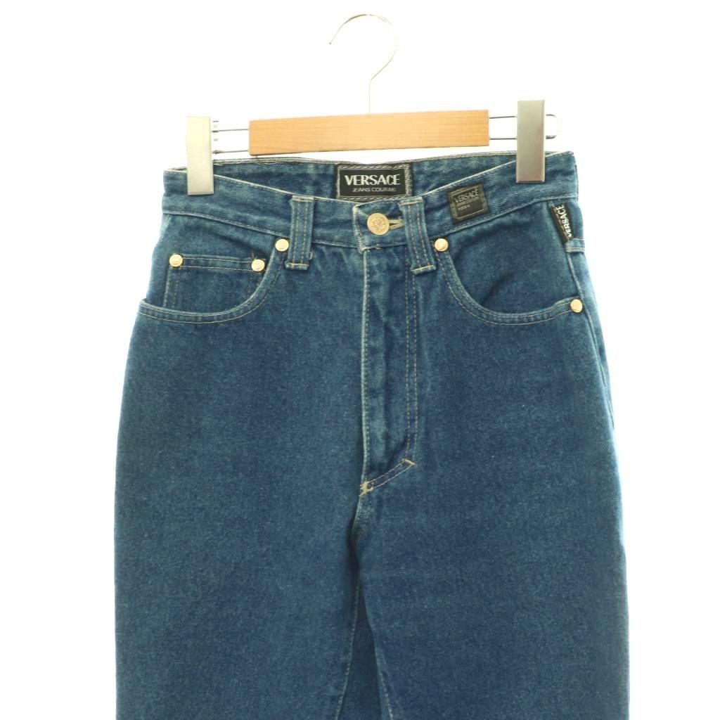 Versace Jeans Couture Denim Pants Tapered Medusa 26 Indigo CX — view 3