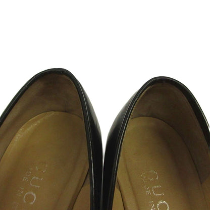 Gucci Loafers Leather Shoes Cowhide Square Toe Logo Plate Silver — view 4