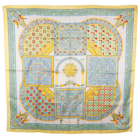 Hermes Carre 90 Ciels Byzantins Byzantine Sky Silk Yellow Scarf