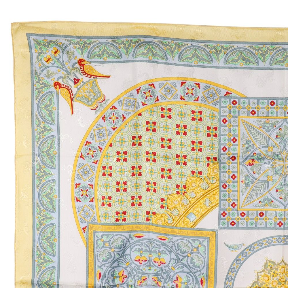 Hermes Carre 90 Ciels Byzantins Byzantine Sky Silk Yellow Scarf — view 2