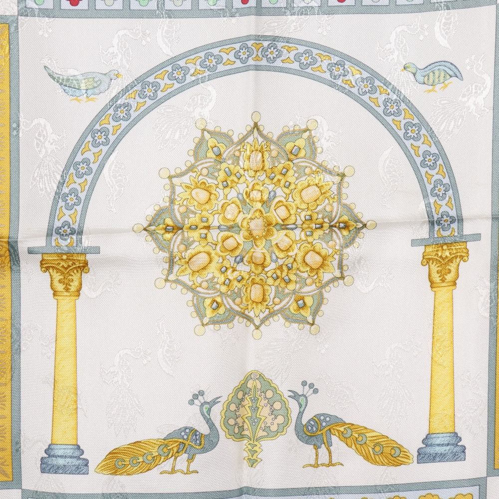 Hermes Carre 90 Ciels Byzantins Byzantine Sky Silk Yellow Scarf — view 6