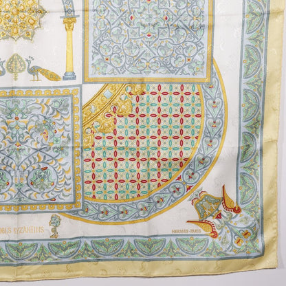 Hermes Carre 90 Ciels Byzantins Byzantine Sky Silk Yellow Scarf — view 5