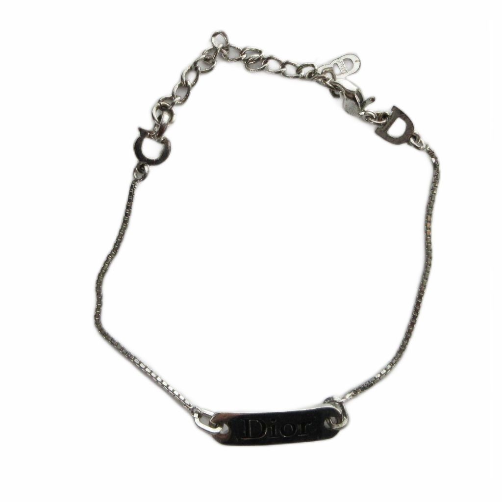 Dior Bracelet Bangle Logo Silver